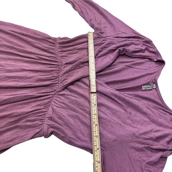 Mother Bee Mauve Maternity Maxi Dress Wrap Style Long Sleeves Size M - Picture 7 of 11